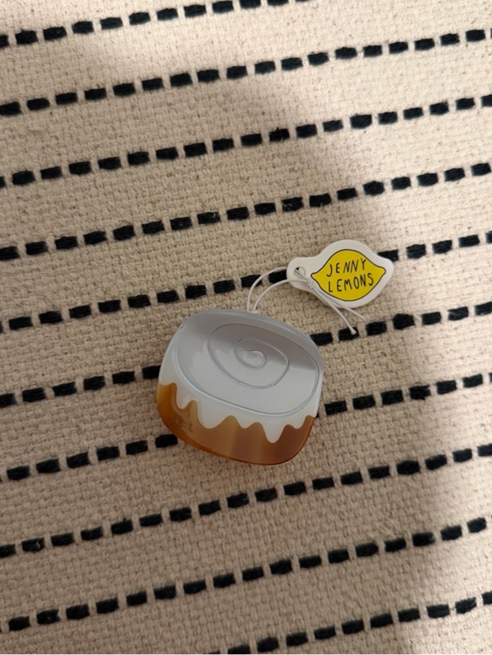 White & Brown Cinnamon Roll Hair Clip